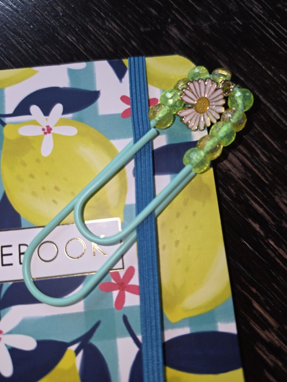 Lemon Themed Notebook & Jumbo Embellished Clip
